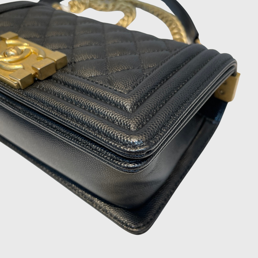 Chanel Boy Caviar Black GHW
