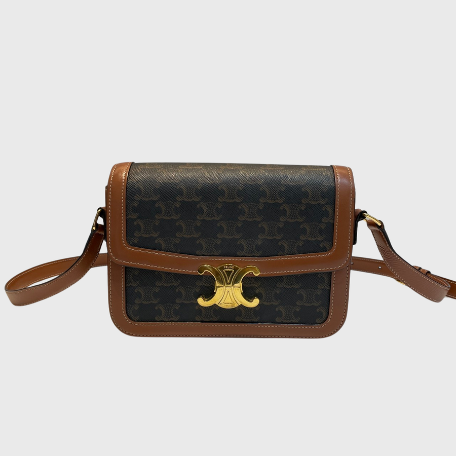 Celine Teen Triomphe Canvas Brown GHW