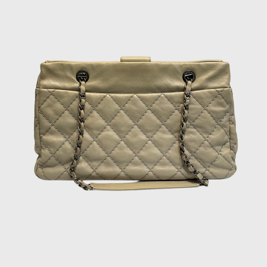 Chanel Small Shopping Calfskin Beige SRHW