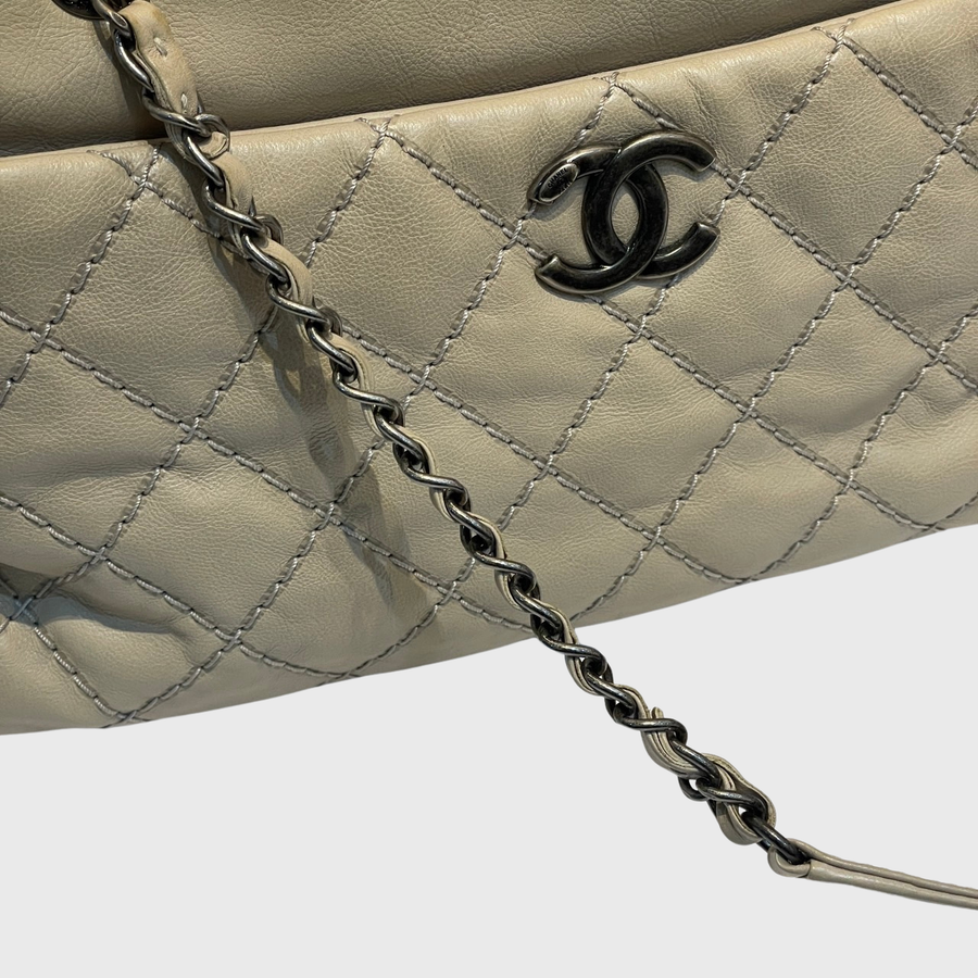 Chanel Small Shopping Calfskin Beige SRHW