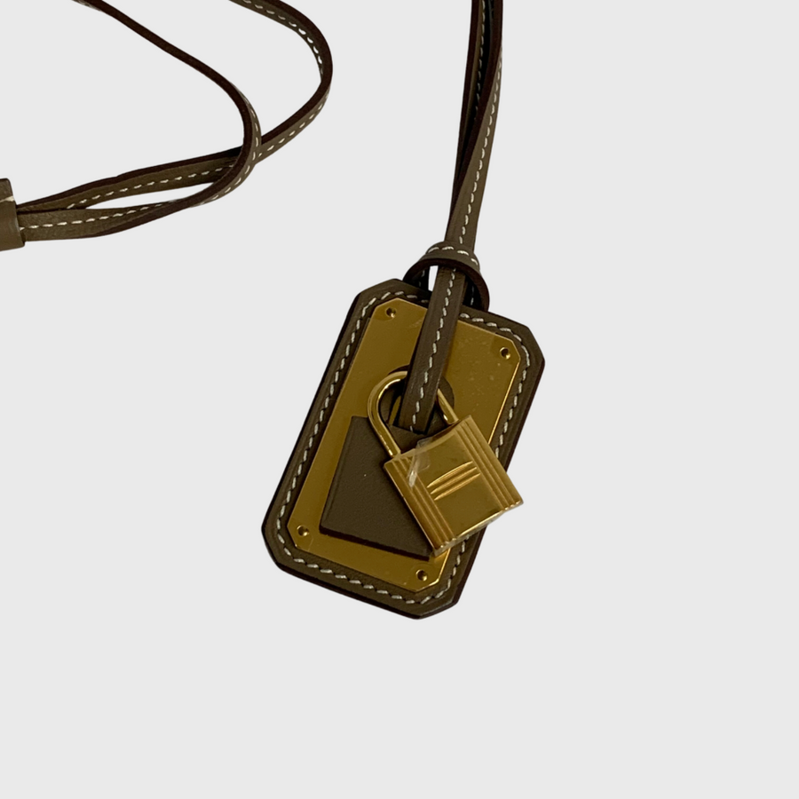 Hermes Cadena Kelly Leather Gold Necklace