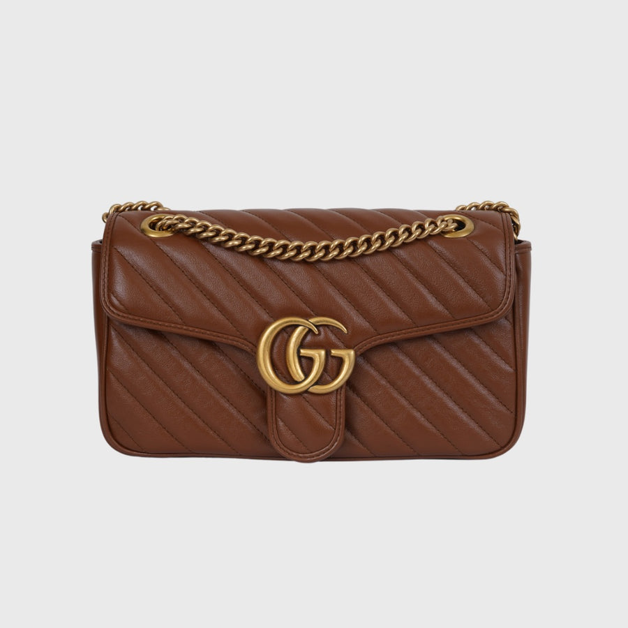Gucci Marmont Small Calfskin Brown GHW