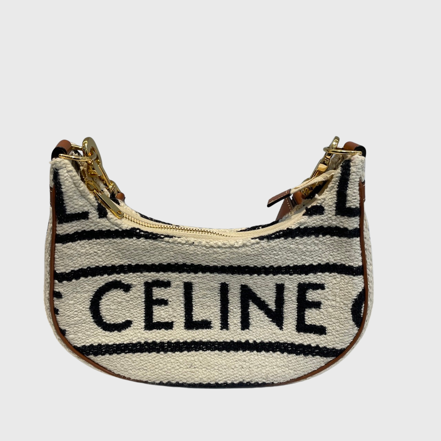 Celine Ava Bag Canvas Beige GHW