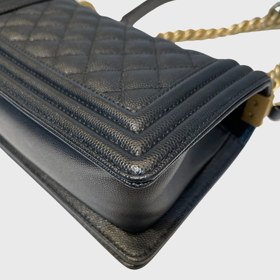 Chanel Boy Caviar Black GHW