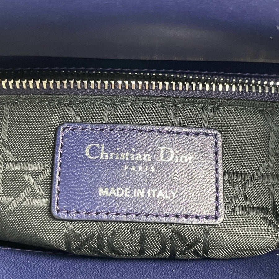 Christian Dior Lady Dior Bag Small Lambskin Navy SHW