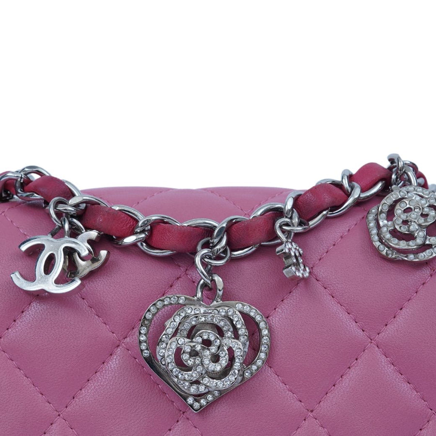 Chanel Classic Valentine's day Flap Bag Mini 8 Lambskin Multi Color - Red Tone SHW