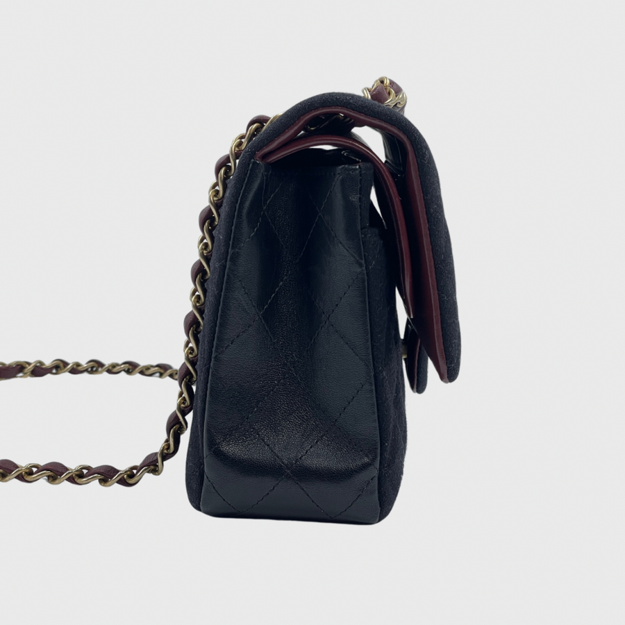 Chanel Classic Flap Bag 10 Wool black GHW