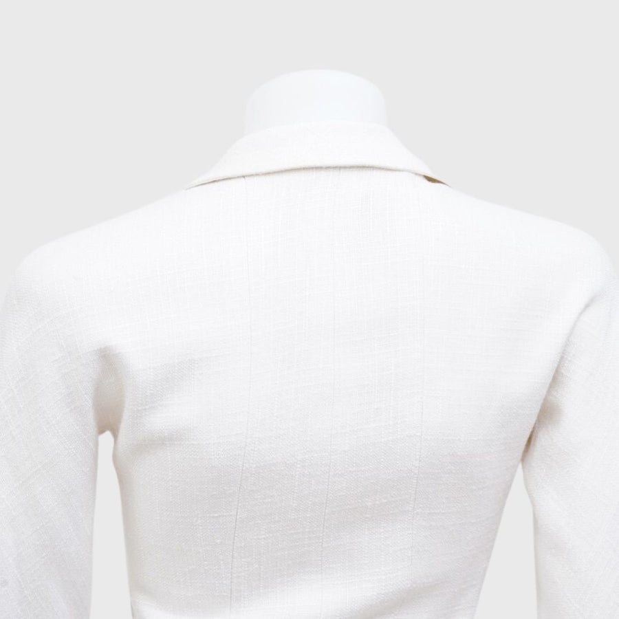Chanel Jacket Tweed White Cream