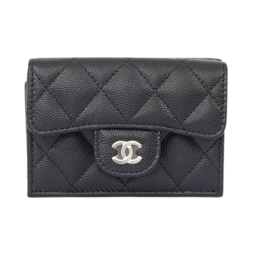 Chanel Trifold Wallet Small Caviar Black SHW