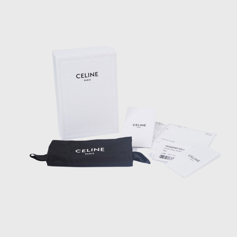 Celine Strap Wallet In Triomphe Calfskin Tan GHW