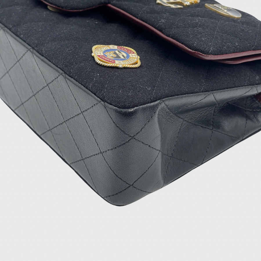 Chanel Classic Flap Bag 10 Wool black GHW