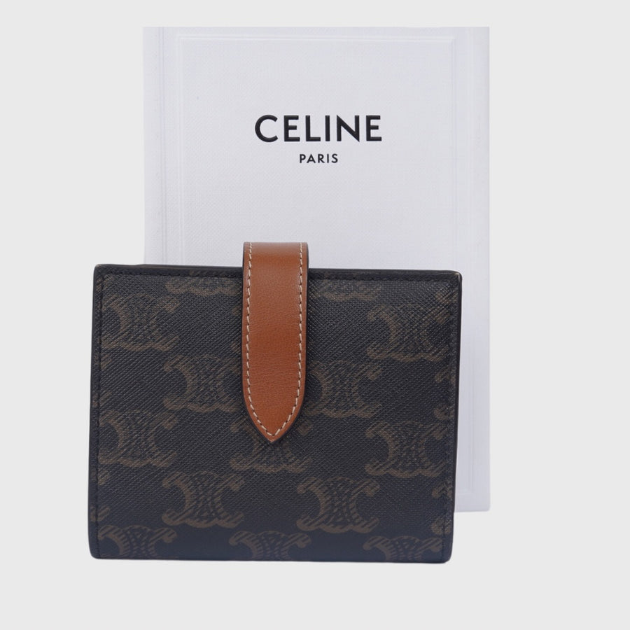 Celine Strap Wallet In Triomphe Calfskin Tan GHW