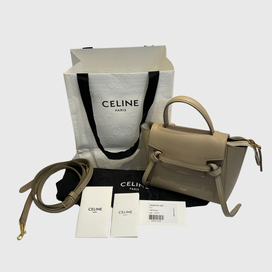 Celine Belt Bag Nano Calfskin Beige GHW