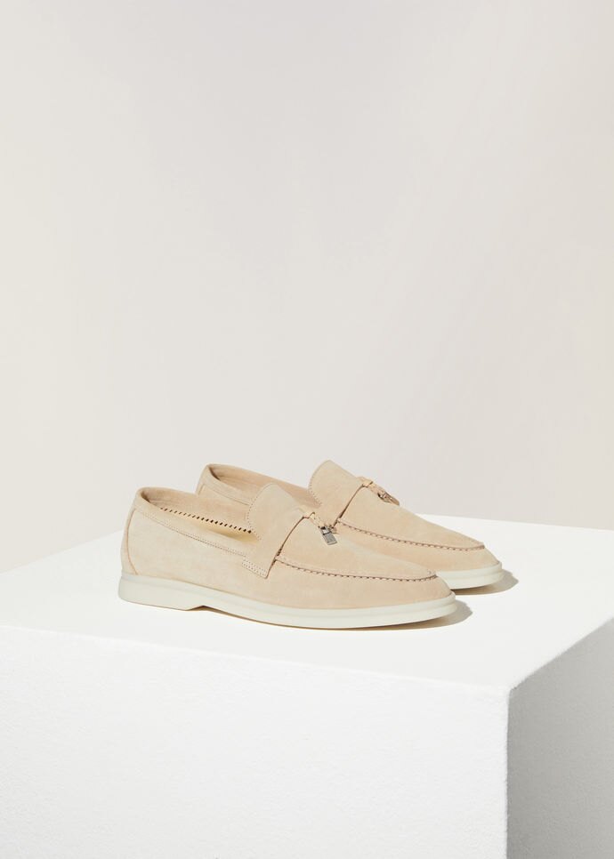 靴 Loro Piana Summer Charms Walk Loro Piana Summer Charms Walk Suede Goatskin Pink Reef