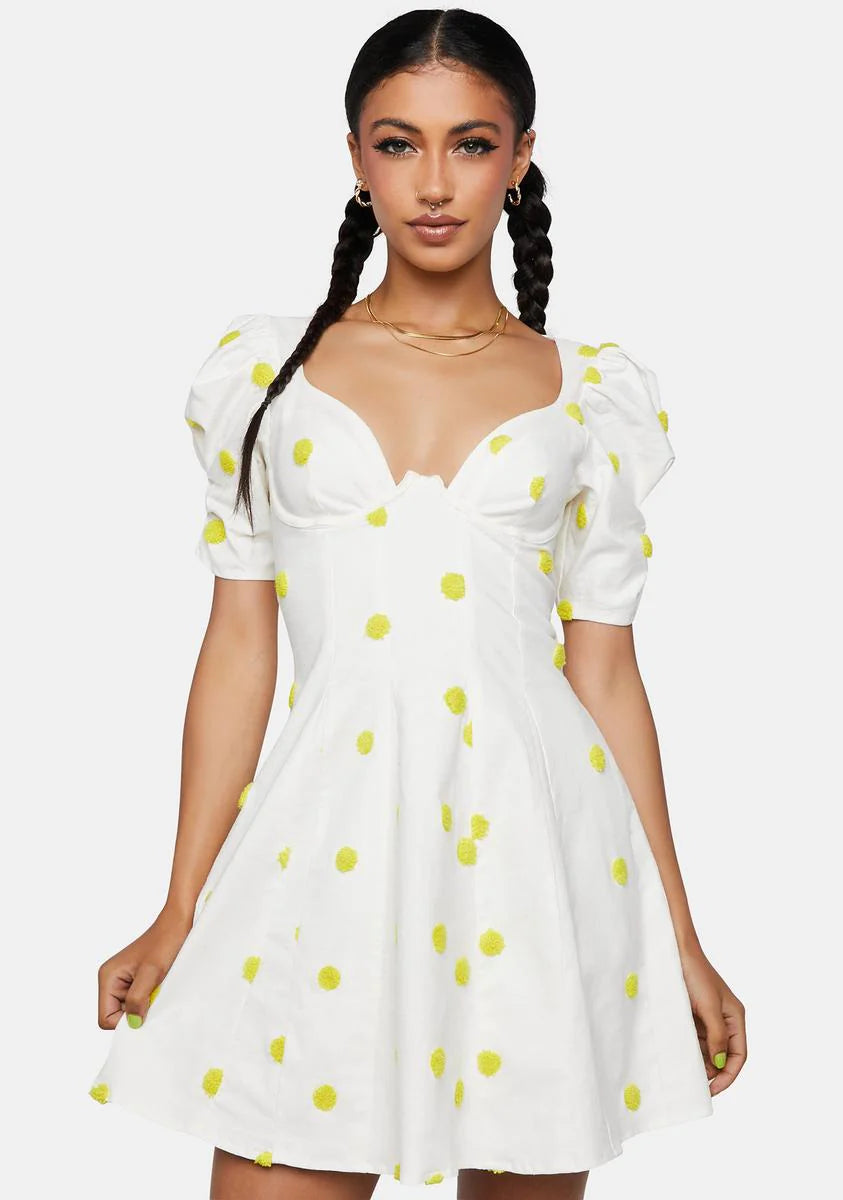 for love and lemons claude mini dress Claude Mini Sleeve Mini For Love And Lemons Polka Dot Dress French Connection Puff Sleeve Ditsy