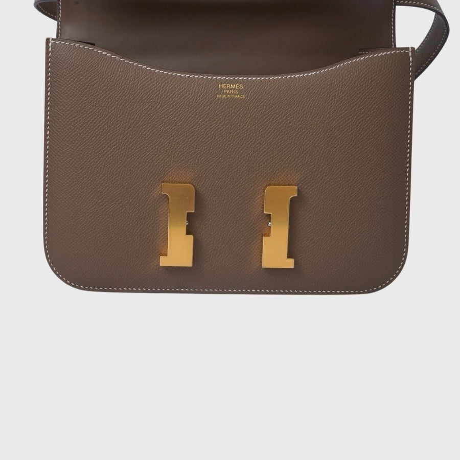 Hermes Constance with Mirror 18 Veau Epsom Etoupe GHW