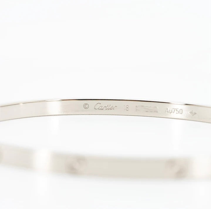 Cartier Love Bracelet SM 18K White Gold Size 18