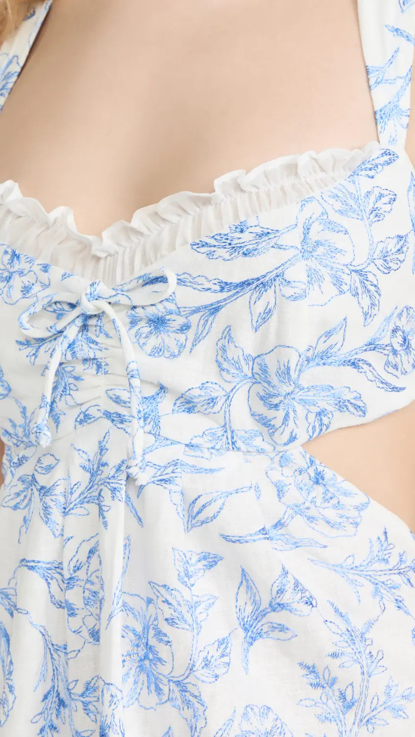 maisie midi dress for love and lemons For Love & Lemons Maisie Mini Dress in Blue