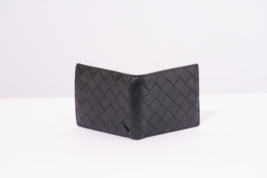 Bottega Veneta Intrecciato Bi-fold Wallet Calfskin Black