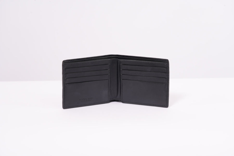 Bottega Veneta Intrecciato Bi-fold Wallet Calfskin Black