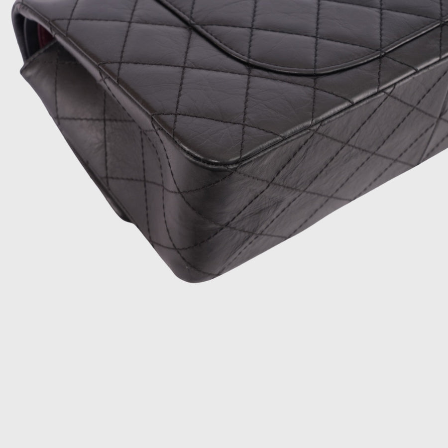 Chanel 2.55 Handbag Maxi Calfskin Black SHW