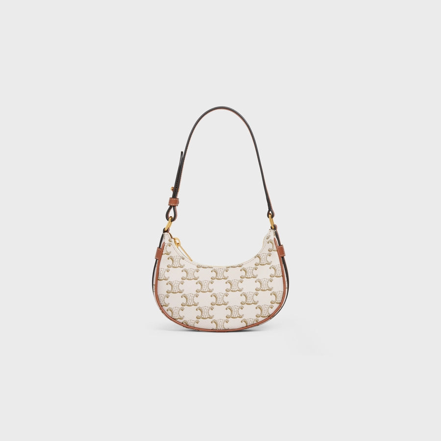 CELINE MINI AVA IN TRIOMPHE CANVAS WHITE – Perrine Porter