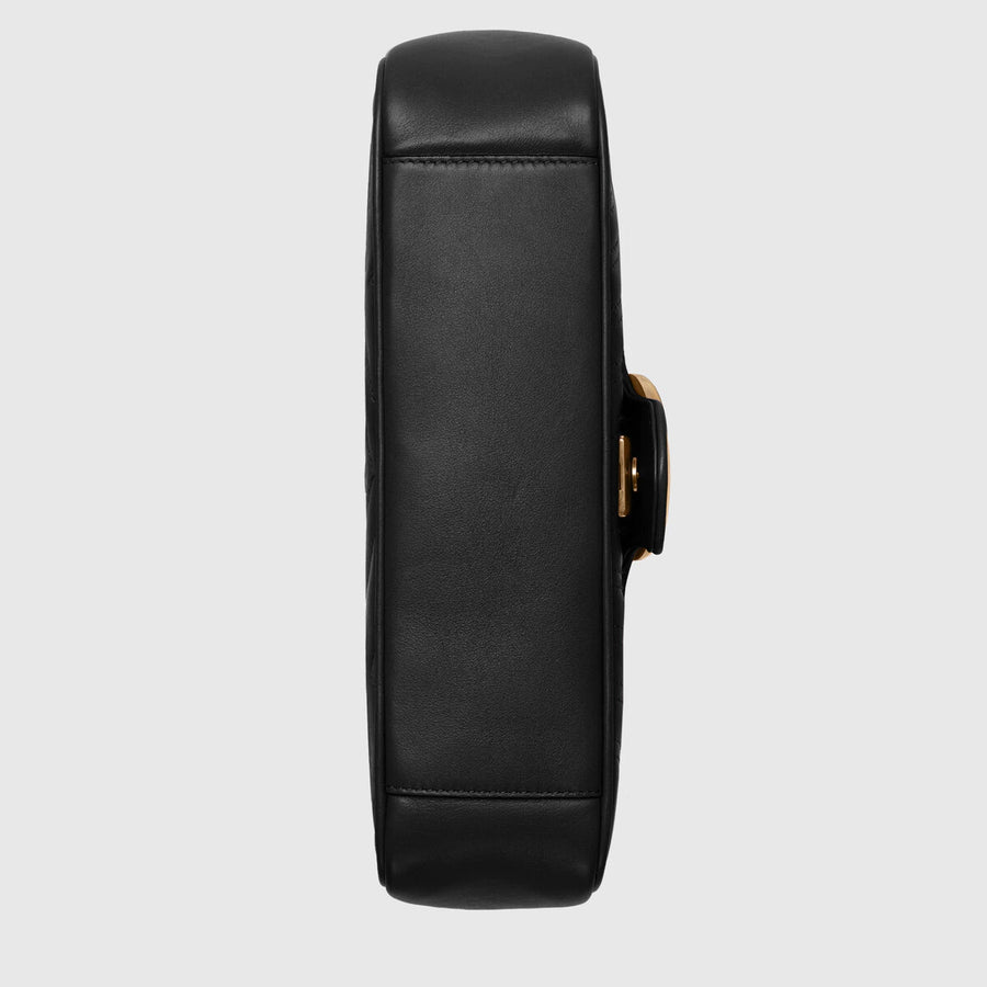 Gucci GG Marmont กระเป๋าสะพายmatelasséขนาดเล็กสีดำ 