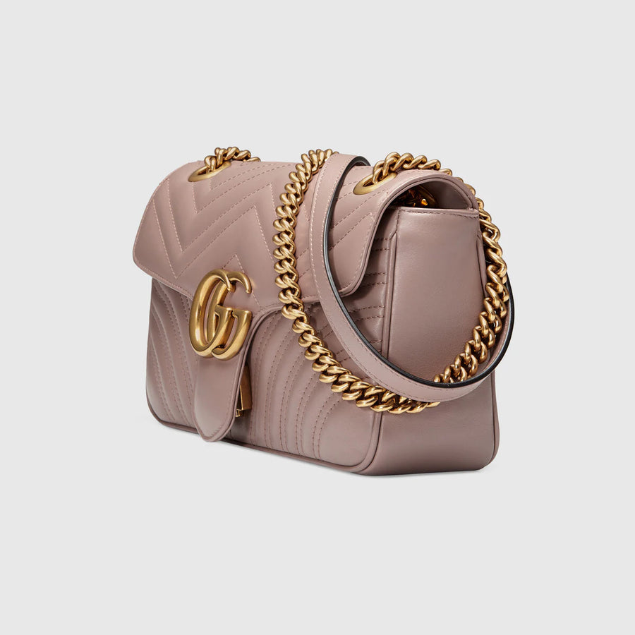 กระเป๋าสะพาย Gucci GG Marmont Matelassé Dusty Pink 