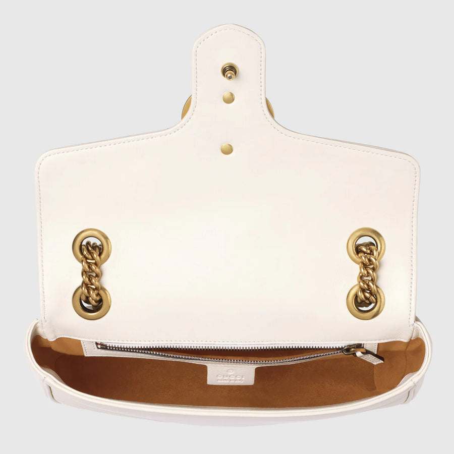 Gucci GG Marmont small matelassé shoulder bag White