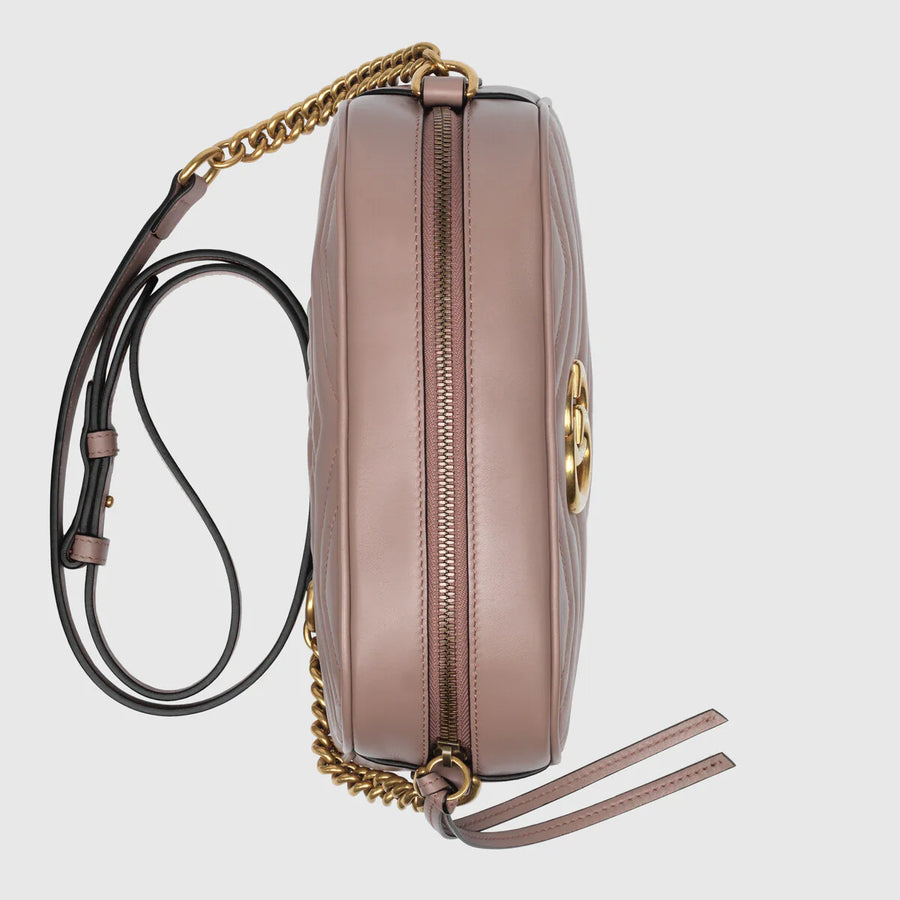 Gucci GG Marmont small matelassé shoulder bag Dusty pink