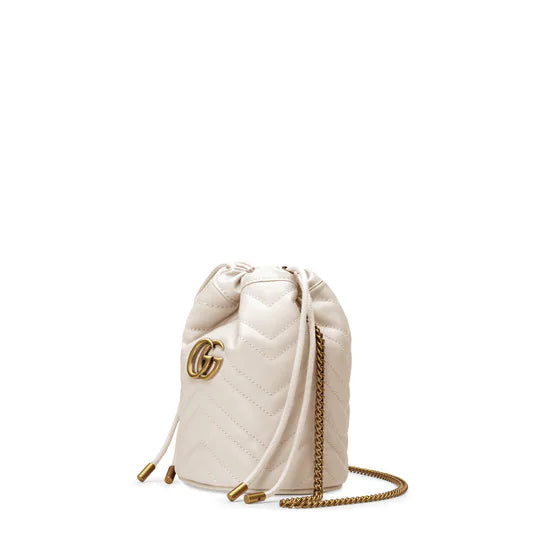 GG Marmont mini bucket bag white