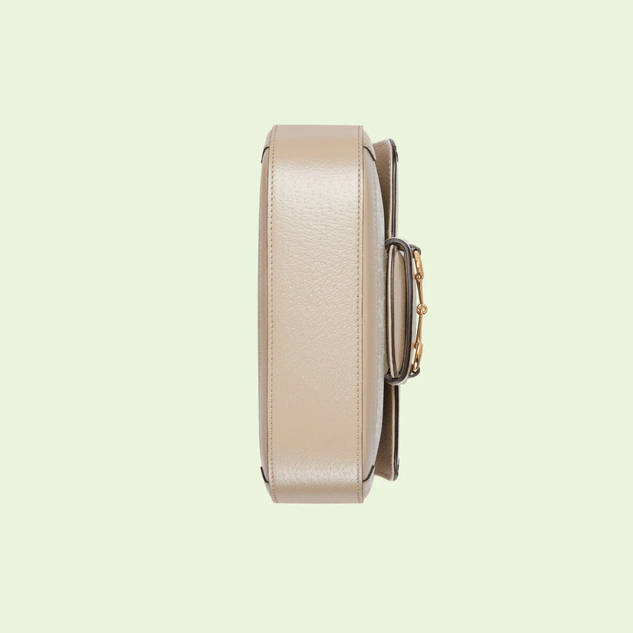 Gucci Horsebit 1955 GG mini bag Beige and white