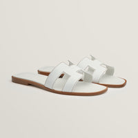 Hermes Oran sandal calfskin Blanc – Perrine Porter
