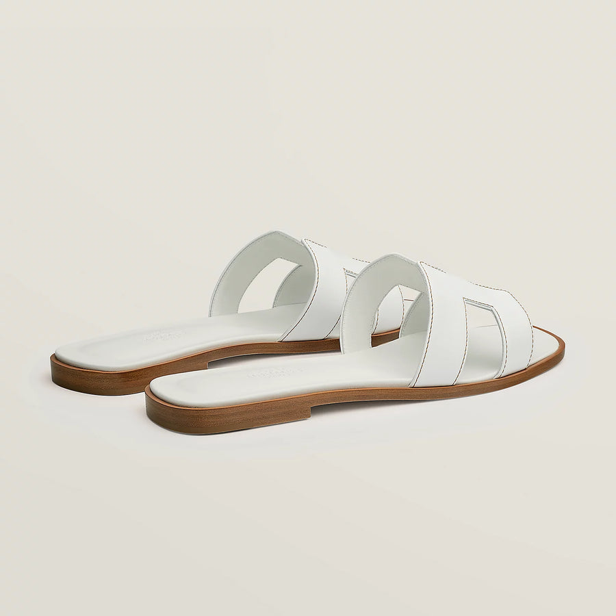 Hermes Oran sandal calfskin Blanc
