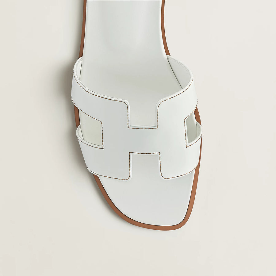 Hermes Oran sandal calfskin Blanc